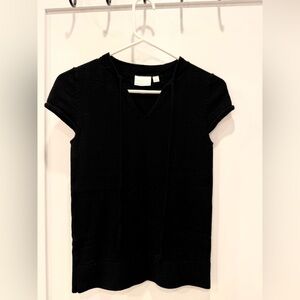 Anthropologie Black Short Sleeve Tee